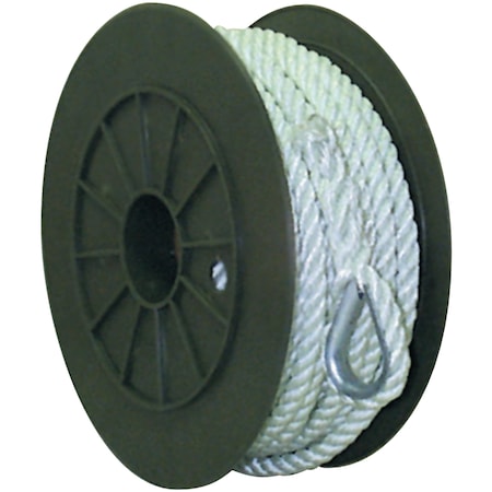 Seachoice 3-Strand Twisted Nylon Anchor Line - White, 3/8" x 100' 40711